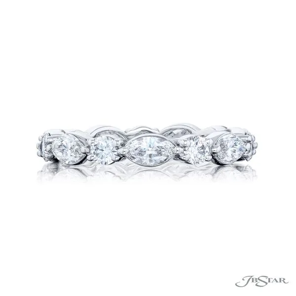 Sixteen Stone Alternating Marquise and Round Diamond Platinum Eternity Band Image 2 Jeffrey Mann Fine Jewelers, Inc Toledo, OH