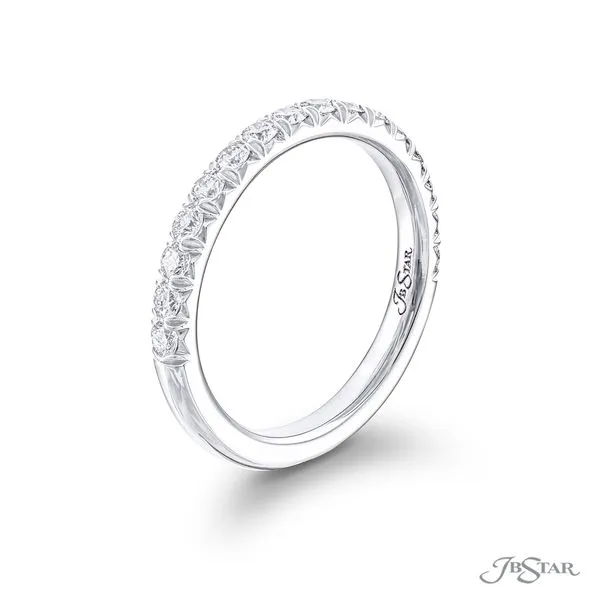 Prong Set Platinum Straight Line Diamond Band Jeffrey Mann Fine Jewelers, Inc Toledo, OH