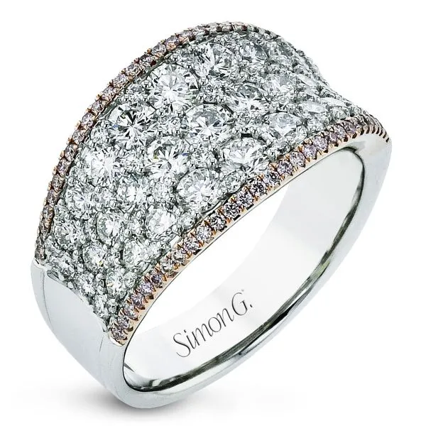 Pink and White Diamond Wide Prong Set Fashion Band Jeffrey Mann Fine Jewelers, Inc Toledo, OH