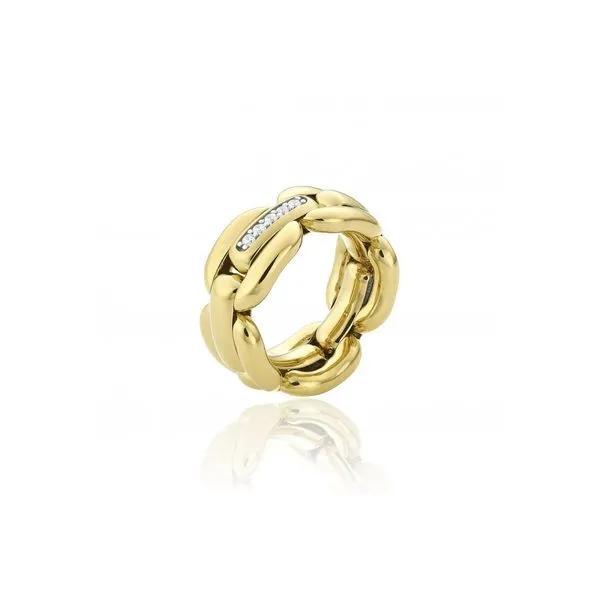Xtend Yellow Gold Stretch Link Diamond Fashion Ring Jeffrey Mann Fine Jewelers, Inc Toledo, OH