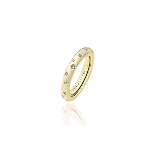 Brio Yellow Gold Scatter Diamond Eternity Band Jeffrey Mann Fine Jewelers, Inc Toledo, OH