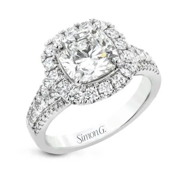 Princess and Round Diamond Halo Semi Mount Ring Jeffrey Mann Fine Jewelers, Inc Toledo, OH