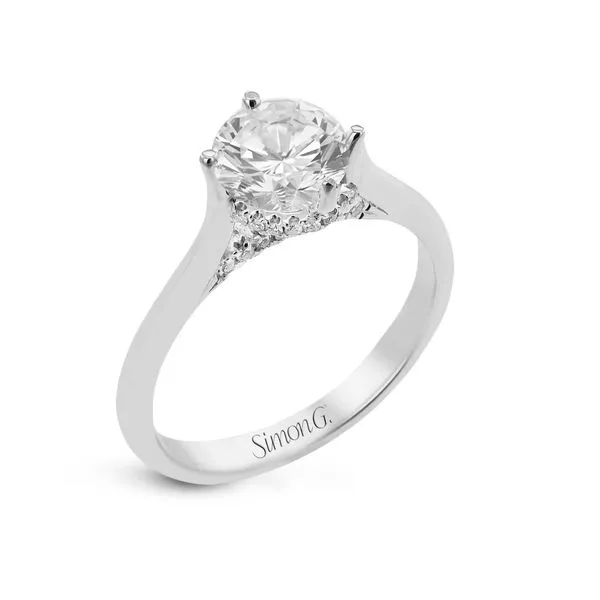 Surpise Halo Diamond Solitaire Mounting in White Gold Jeffrey Mann Fine Jewelers, Inc Toledo, OH