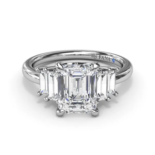 White Gold .52CTTW Emerald Cut Two Step Semi Mounting Image 2 Jeffrey Mann Fine Jewelers, Inc Toledo, OH