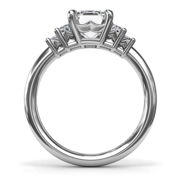 White Gold .52CTTW Emerald Cut Two Step Semi Mounting Image 3 Jeffrey Mann Fine Jewelers, Inc Toledo, OH