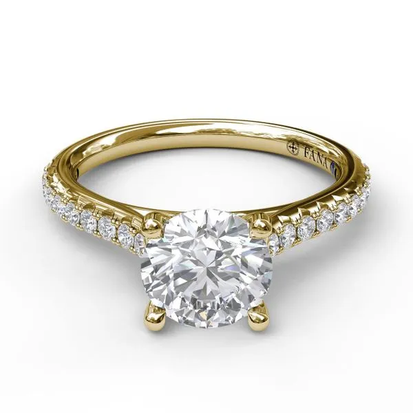 Yellow Gold .30CTTW Straight Line Prong Set Semi Mounting Image 2 Jeffrey Mann Fine Jewelers, Inc Toledo, OH