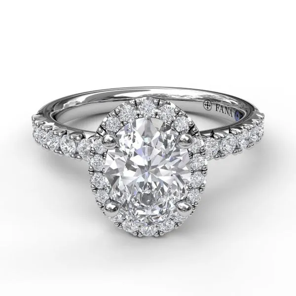 White Gold .57CTTW Oval Halo Diamond Semi Mounting Image 2 Jeffrey Mann Fine Jewelers, Inc Toledo, OH