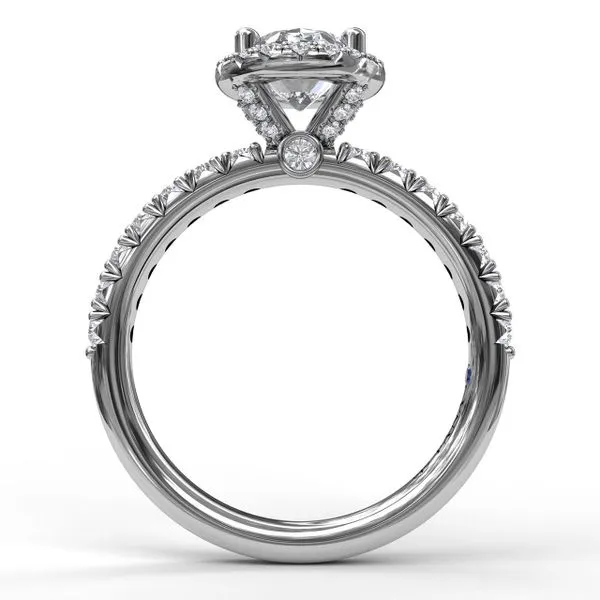 White Gold .57CTTW Oval Halo Diamond Semi Mounting Image 3 Jeffrey Mann Fine Jewelers, Inc Toledo, OH