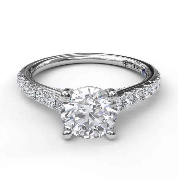 White Gold .48CTTW Prong Set Diamond Cathedral Mounting Image 2 Jeffrey Mann Fine Jewelers, Inc Toledo, OH