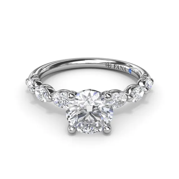 White Gold Shared Prong .95CT Marquise Diamond Semi Mounting Image 2 Jeffrey Mann Fine Jewelers, Inc Toledo, OH