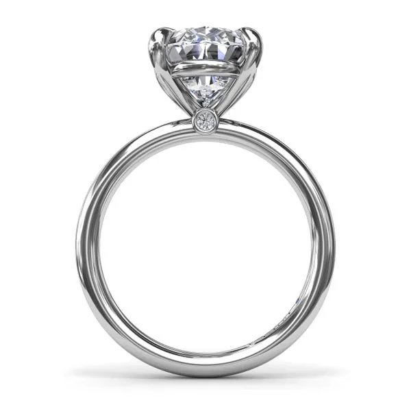 White Gold Six Prong Pear Shape Mounting with Peekaboo Diamond Head Image 3 Jeffrey Mann Fine Jewelers, Inc Toledo, OH