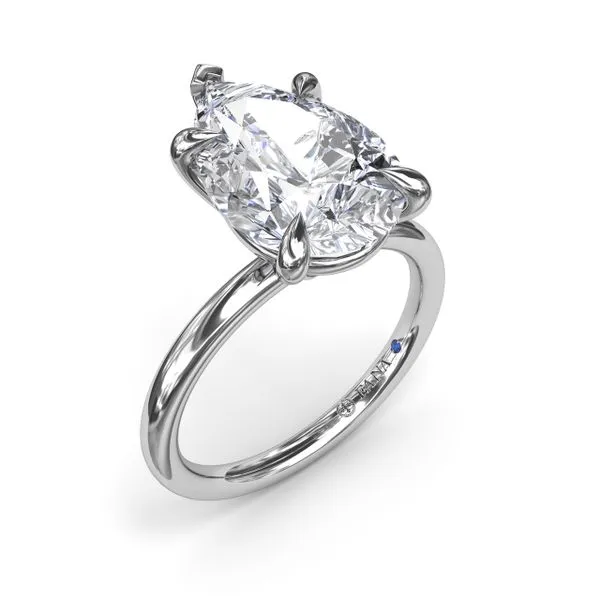 White Gold Six Prong Pear Shape Mounting with Peekaboo Diamond Head Jeffrey Mann Fine Jewelers, Inc Toledo, OH