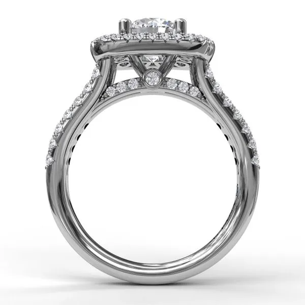 White Gold 1.08CTTW Split Shank Double Halo Semi Mounting Image 3 Jeffrey Mann Fine Jewelers, Inc Toledo, OH