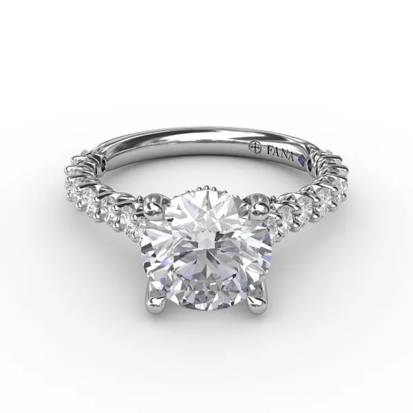 White Gold .81CT Three-Quarter Band Prong Set Cathedral Diamond Semi Mounting Image 2 Jeffrey Mann Fine Jewelers, Inc Toledo, OH