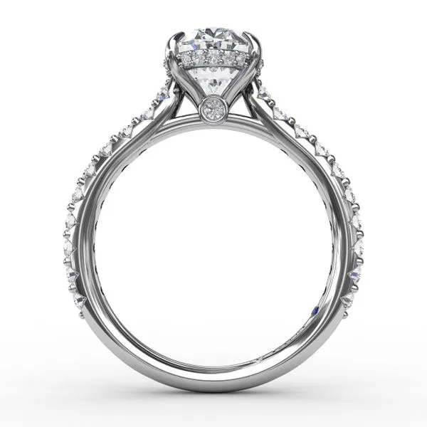 White Gold .48CT Hidden Halo Prong Set Diamond Semi Mount with Peekaboo Diamond Accents Image 3 Jeffrey Mann Fine Jewelers, Inc Toledo, OH