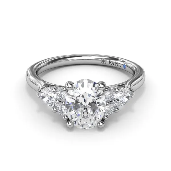 White Gold .41CT Pear and Round Diamond Semi Mount with Peekaboo Diamond Accents Image 2 Jeffrey Mann Fine Jewelers, Inc Toledo, OH