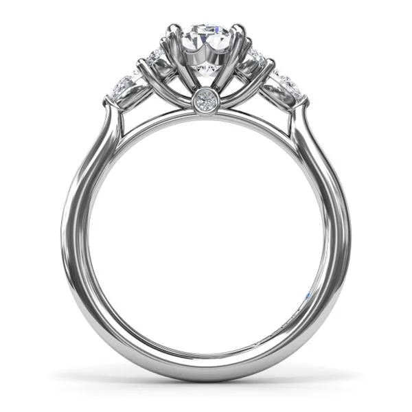 White Gold .41CT Pear and Round Diamond Semi Mount with Peekaboo Diamond Accents Image 3 Jeffrey Mann Fine Jewelers, Inc Toledo, OH
