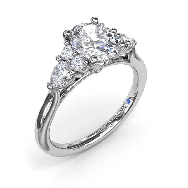 White Gold .41CT Pear and Round Diamond Semi Mount with Peekaboo Diamond Accents Jeffrey Mann Fine Jewelers, Inc Toledo, OH
