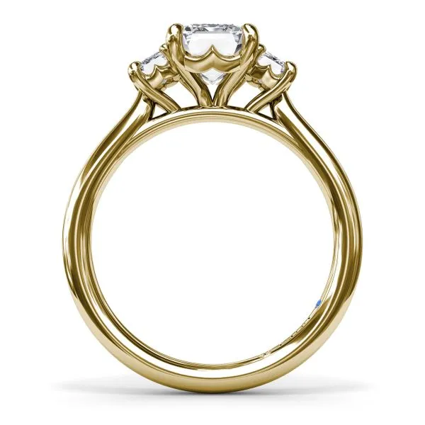 Yellow Gold .40CT Three Stone Emerald Cut Diamond Semi Mounting Image 3 Jeffrey Mann Fine Jewelers, Inc Toledo, OH
