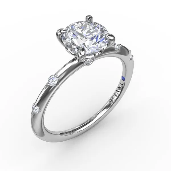 White Gold .07CT Knife Edge Diamond Accent Solitaire Mounting with Peekaboo Diamonds Jeffrey Mann Fine Jewelers, Inc Toledo, OH