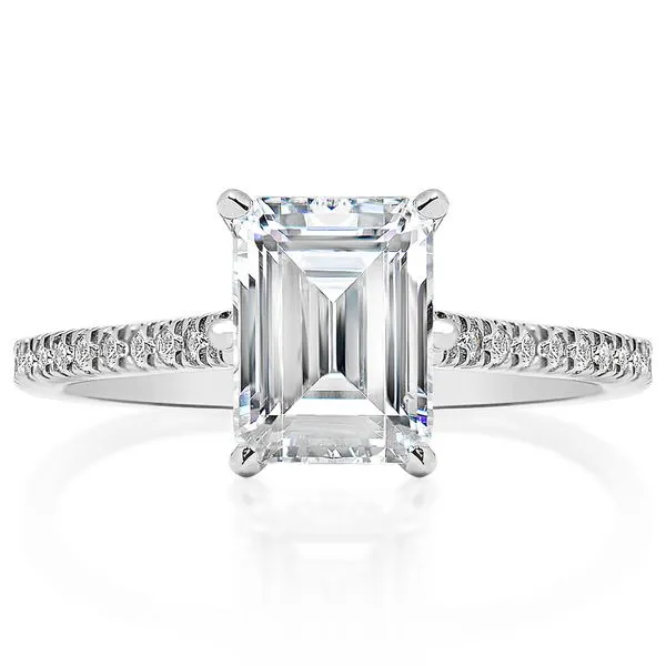 Prong Set Hidden Halo Cathedral Semi Mounting in White Gold Image 3 Jeffrey Mann Fine Jewelers, Inc Toledo, OH