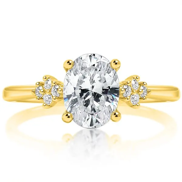 Diamond Accent Oval Cathedral Mounting in Yellow Gold Image 2 Jeffrey Mann Fine Jewelers, Inc Toledo, OH