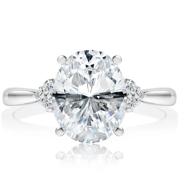 Three Stone Oval Accent Diamond Ring in White Gold Image 2 Jeffrey Mann Fine Jewelers, Inc Toledo, OH