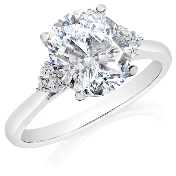 Three Stone Oval Accent Diamond Ring in White Gold Jeffrey Mann Fine Jewelers, Inc Toledo, OH