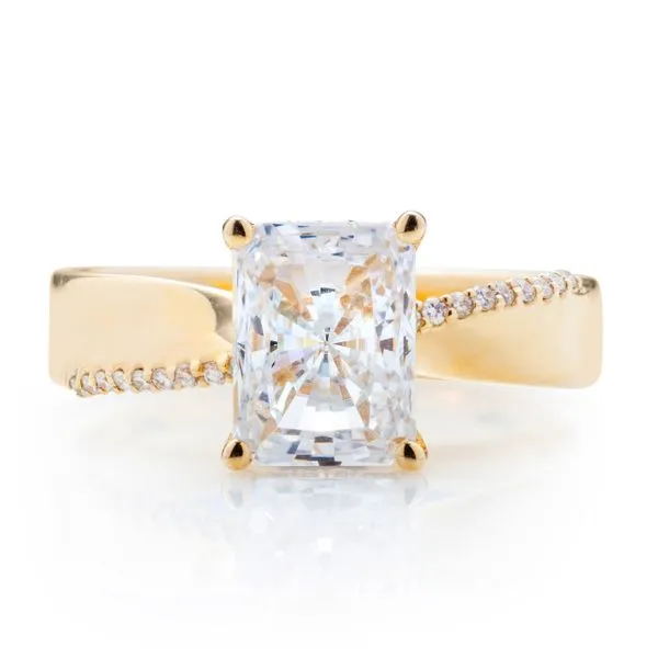Wide Swirl Mounting with Diamond Accent Hidden Halo Head in Yellow Gold Image 2 Jeffrey Mann Fine Jewelers, Inc Toledo, OH