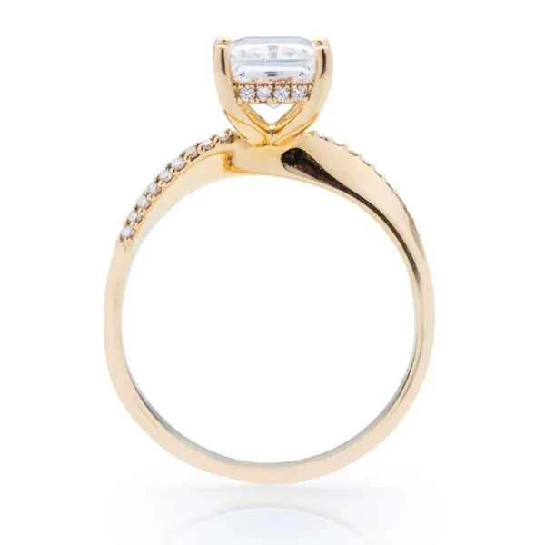 Wide Swirl Mounting with Diamond Accent Hidden Halo Head in Yellow Gold Image 3 Jeffrey Mann Fine Jewelers, Inc Toledo, OH