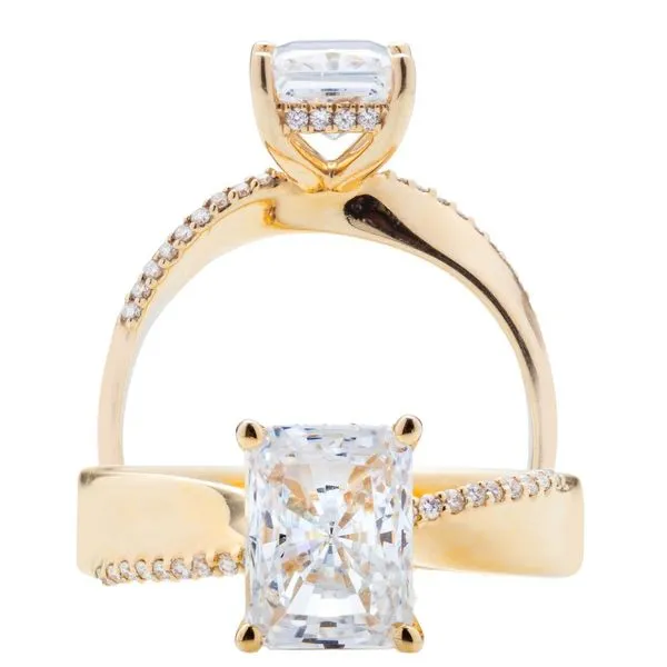 Wide Swirl Mounting with Diamond Accent Hidden Halo Head in Yellow Gold Image 4 Jeffrey Mann Fine Jewelers, Inc Toledo, OH