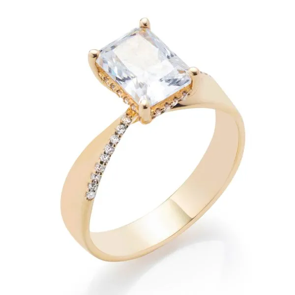 Wide Swirl Mounting with Diamond Accent Hidden Halo Head in Yellow Gold Jeffrey Mann Fine Jewelers, Inc Toledo, OH