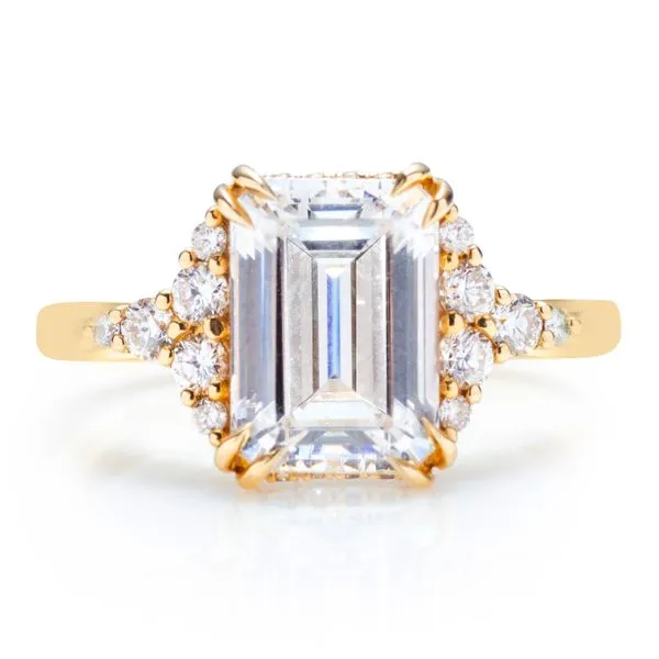Diamond Side Cluster Three Stone Mounting in Yellow Gold Image 2 Jeffrey Mann Fine Jewelers, Inc Toledo, OH