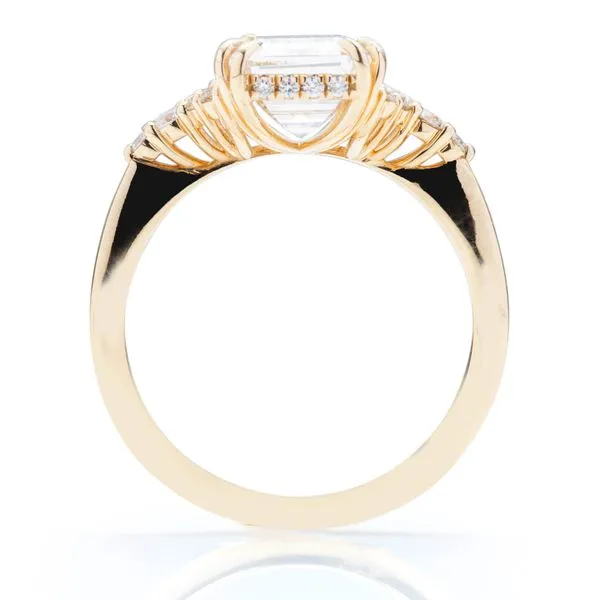 Diamond Side Cluster Three Stone Mounting in Yellow Gold Image 3 Jeffrey Mann Fine Jewelers, Inc Toledo, OH