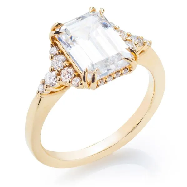 Diamond Side Cluster Three Stone Mounting in Yellow Gold Jeffrey Mann Fine Jewelers, Inc Toledo, OH