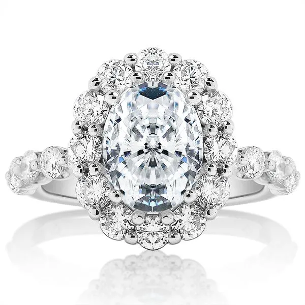 Oval Halo Diamond Mounting in White Gold Image 3 Jeffrey Mann Fine Jewelers, Inc Toledo, OH
