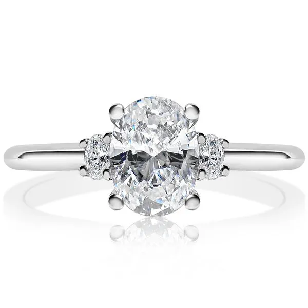 Three Stone Oval Diamond Mounting in White Gold Image 2 Jeffrey Mann Fine Jewelers, Inc Toledo, OH