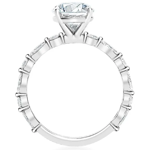 Marquise and Round Shared Prong Diamond Semi Mounting in White Gold Image 3 Jeffrey Mann Fine Jewelers, Inc Toledo, OH