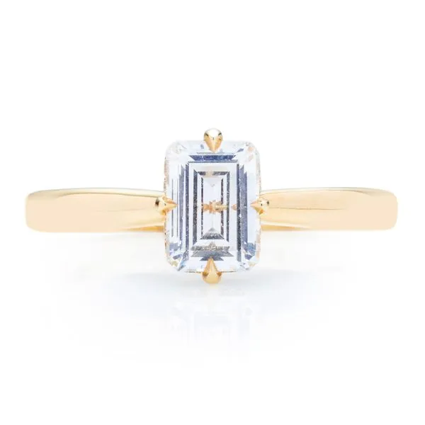 Compass Set Emerald Cut Hidden Halo Mounting in Yellow Gold Image 2 Jeffrey Mann Fine Jewelers, Inc Toledo, OH