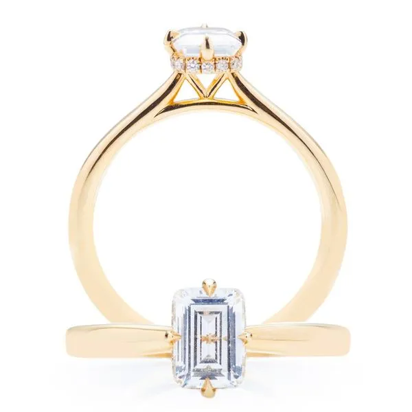 Compass Set Emerald Cut Hidden Halo Mounting in Yellow Gold Image 4 Jeffrey Mann Fine Jewelers, Inc Toledo, OH