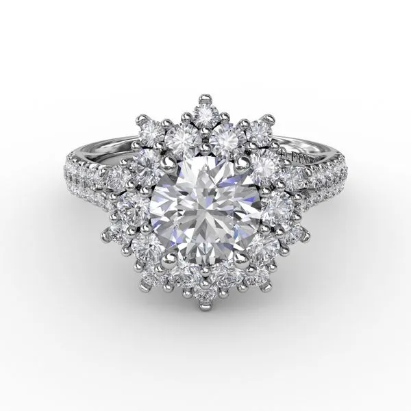 Double Halo Split Shank Diamond Mounting Image 2 Jeffrey Mann Fine Jewelers, Inc Toledo, OH