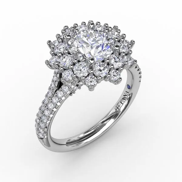 Double Halo Split Shank Diamond Mounting Jeffrey Mann Fine Jewelers, Inc Toledo, OH