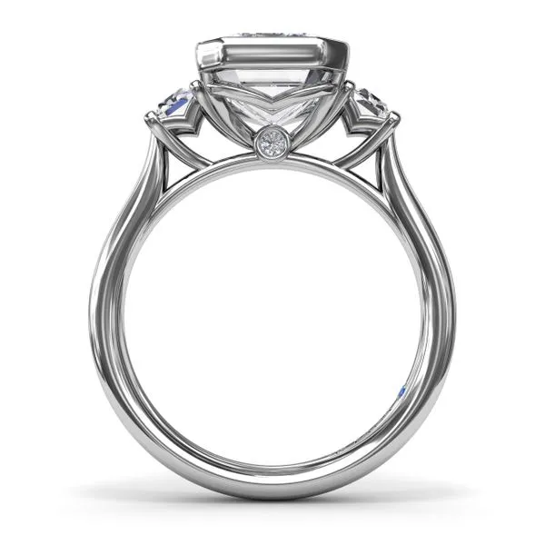 Three Stone Bezel Set Mounting with Peekaboo Diamond Accent Image 3 Jeffrey Mann Fine Jewelers, Inc Toledo, OH