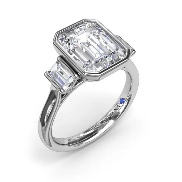 Three Stone Bezel Set Mounting with Peekaboo Diamond Accent Jeffrey Mann Fine Jewelers, Inc Toledo, OH