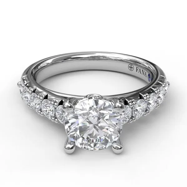 White Gold .63CTTW Diamond Prong Set Cathedral Mounting Image 2 Jeffrey Mann Fine Jewelers, Inc Toledo, OH