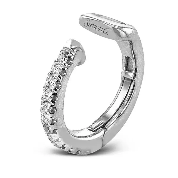 Diamond Hinged Open Huggie Earring in White Gold Jeffrey Mann Fine Jewelers, Inc Toledo, OH