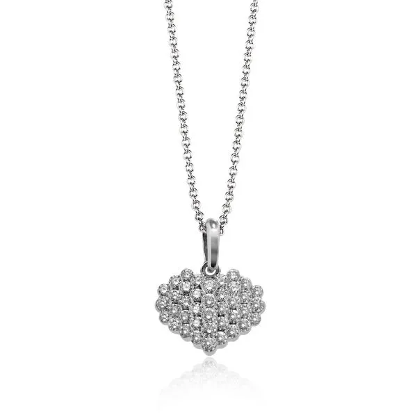 Diamond Puff Pendant in White Gold Jeffrey Mann Fine Jewelers, Inc Toledo, OH