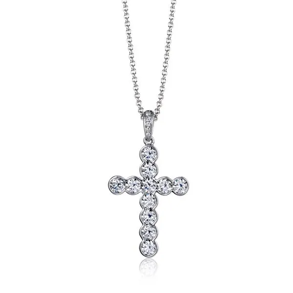 Bezel Cross Diamond Necklace Jeffrey Mann Fine Jewelers, Inc Toledo, OH