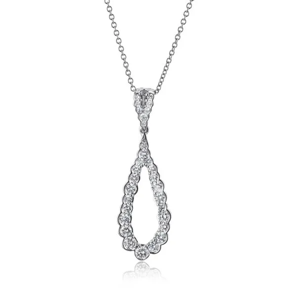 Open Tear Drop Shaped Diamond Pendant Jeffrey Mann Fine Jewelers, Inc Toledo, OH