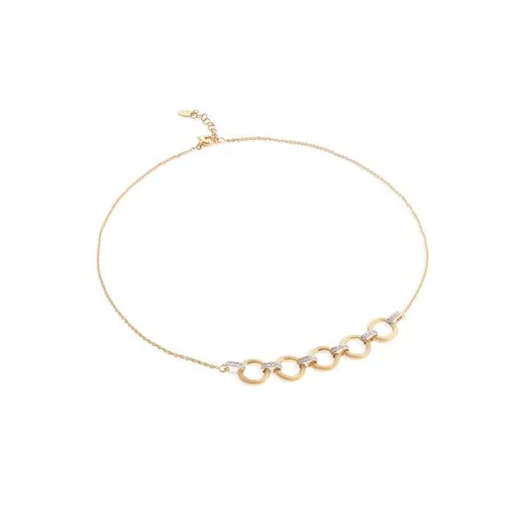 Jaipur Collection Five Gold Circle and Diamond Bar Link Necklace Image 3 Jeffrey Mann Fine Jewelers, Inc Toledo, OH